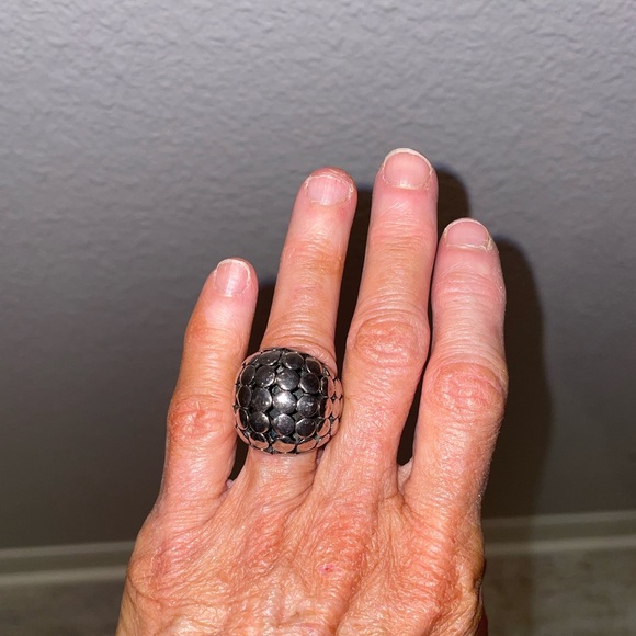 Taylor & Tessier Aspen Silver Textured Dome Top Ring